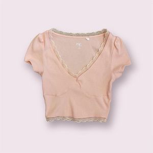 PacSun Ribbed Puff Sleeve Top